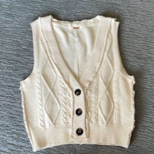 Never worn Free People cream vest Medium